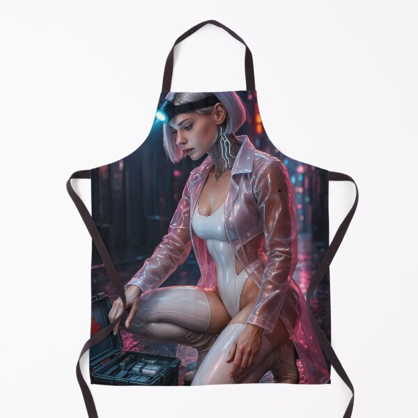 Item preview, Headlamp cyberpunk medic neon rain clear coat designed and sold by CathryneDelamort.