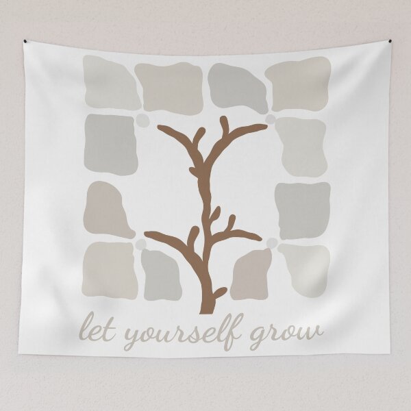 Item preview, Let Yourself Grow Design – Minimal Botanical Growth Quote Art designed and sold by PixelWaveBD.