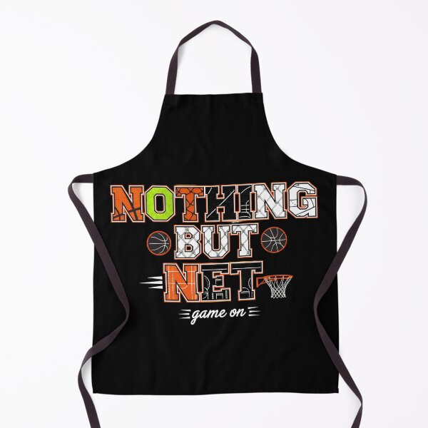 Item preview, "Nothing But Net" Basketball Typography Art – Hoops Court Culture Design designed and sold by Luminari Creations.