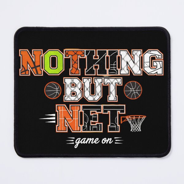 Item preview, "Nothing But Net" Basketball Typography Art – Hoops Court Culture Design designed and sold by Luminari Creations.