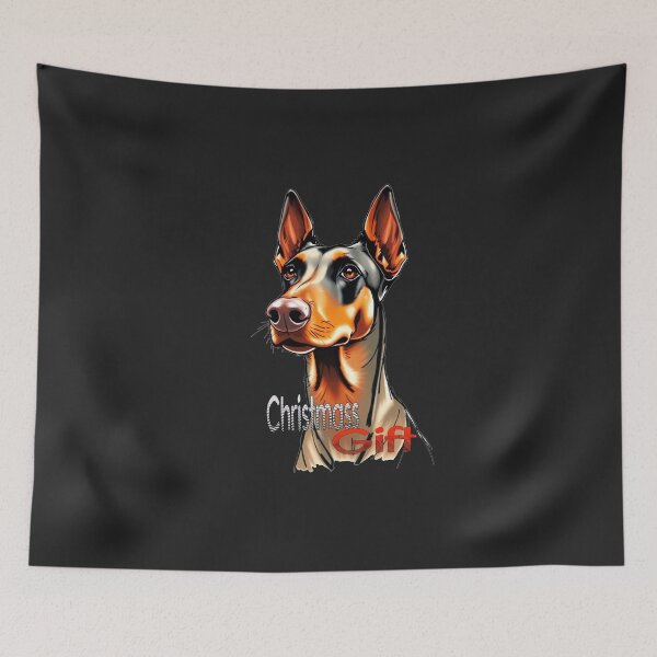 Item preview, Doberman pinscher Christmas gift art water colour designed and sold by  Mudikeys.
