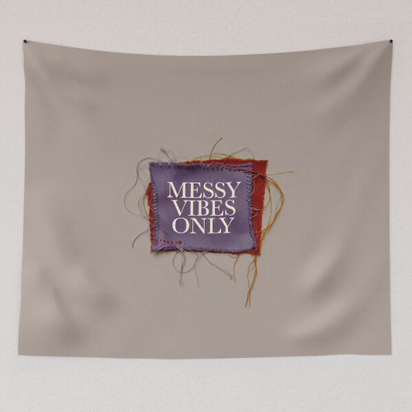 Item preview, Messy Vibes Only Fabric Design with Frayed Threads and Minimalist Textile Expression designed and sold by SplashTastic.