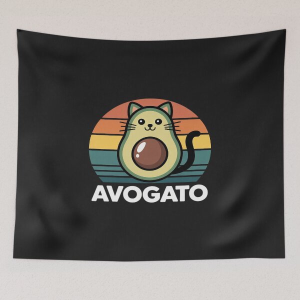 Item preview, Womens Vintage Retro Cat Cute Cat Face Meow Cat Avocado Avogato designed and sold by GaryPacheco6.