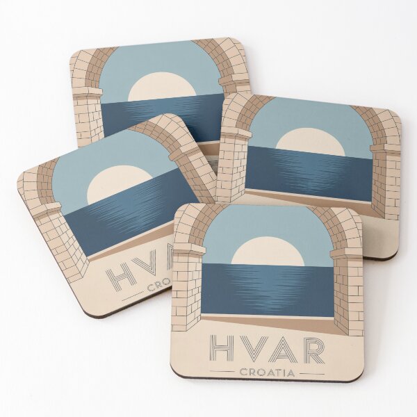 Item preview, Hvar Croatia Minimal Architectural Travel Poster – Adriatic Wall Art designed and sold by Timeless Design.
