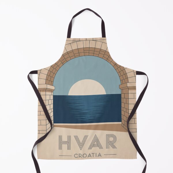 Item preview, Hvar Croatia Minimal Architectural Travel Poster – Adriatic Wall Art designed and sold by Timeless Design.