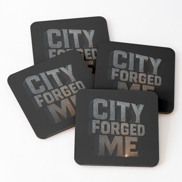 Item preview, CITY FORGED ME - Urban Metal Typography designed and sold by MKreative Studio.