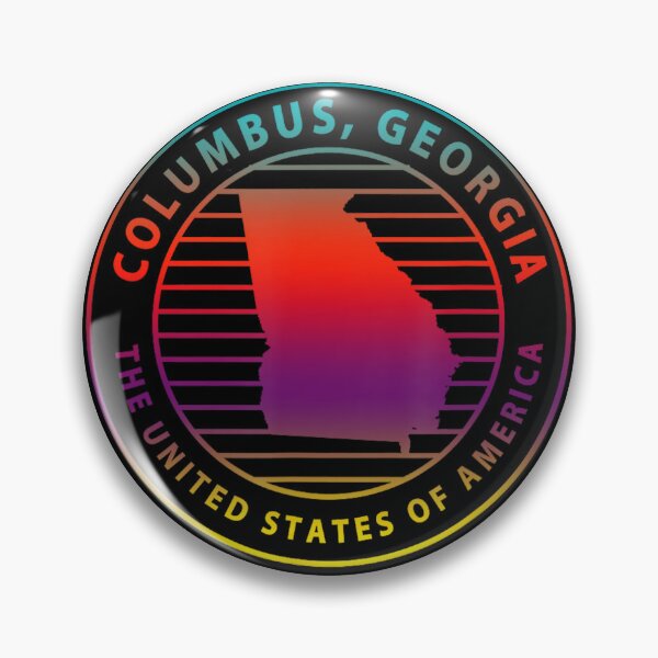 Item preview, Columbus Georgia Retro Sunset City Badge Design designed and sold by adelinebrue.