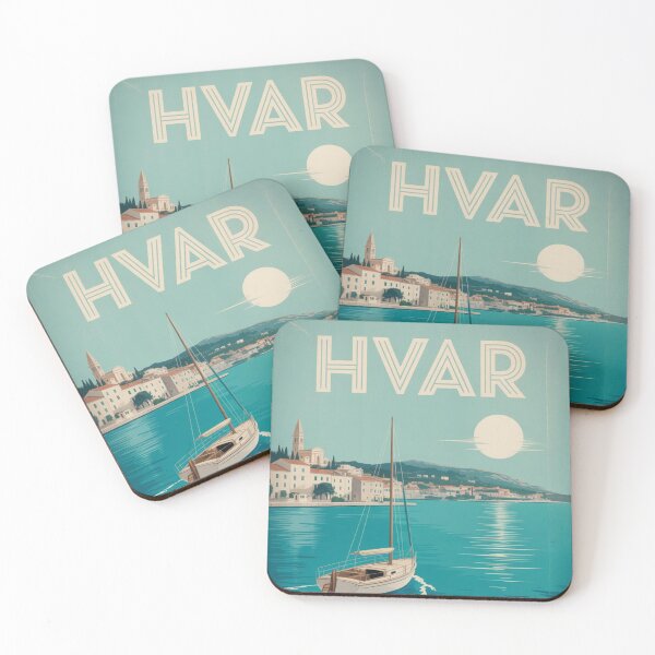 Item preview, Hvar Croatia Vintage Travel Poster – Adriatic Island Illustration designed and sold by Timeless Design.