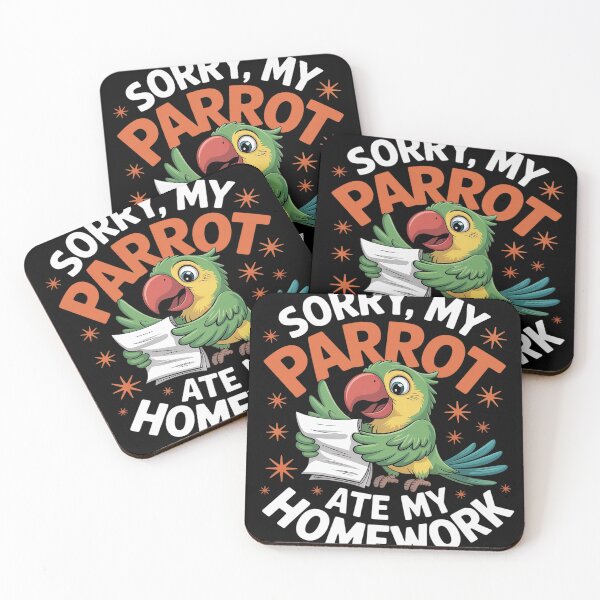 Item preview, Funny Parrot Ate My Homework Bird Lover designed and sold by FluoroWave.