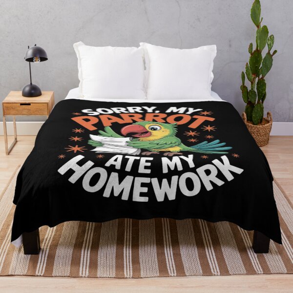 Item preview, Funny Parrot Ate My Homework Bird Lover designed and sold by FluoroWave.