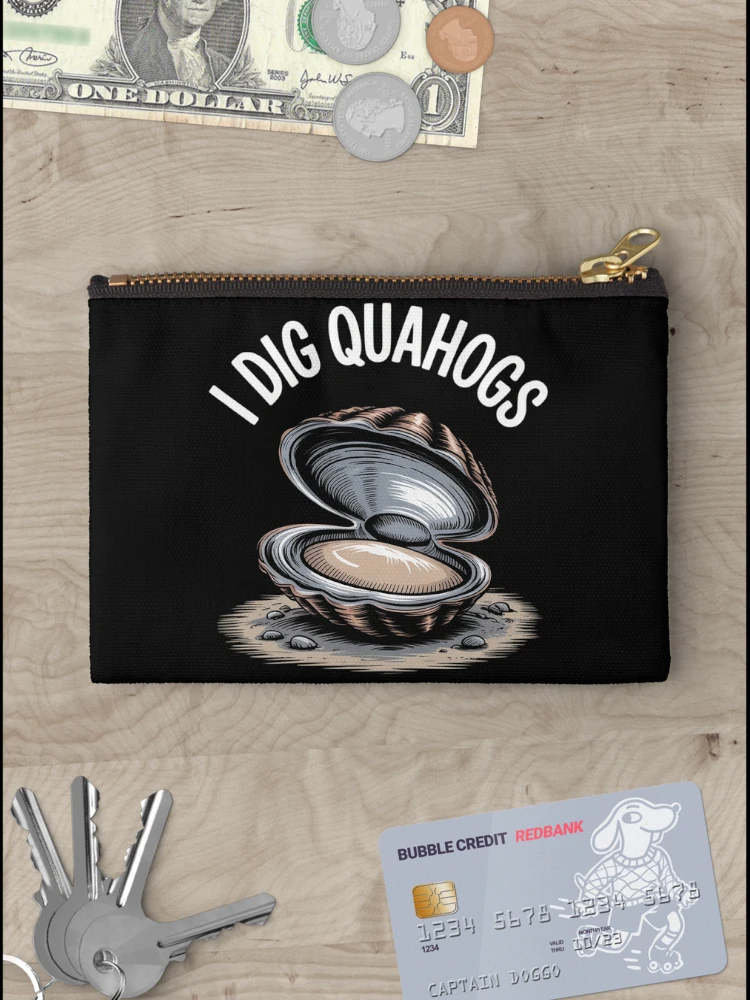 Thumbnail 3 of 4, Zipper Pouch, I Dig Quahogs Shells Dig Rake designed and sold by nicomitchell.