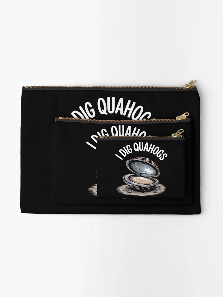 Thumbnail 2 of 4, Zipper Pouch, I Dig Quahogs Shells Dig Rake designed and sold by nicomitchell.