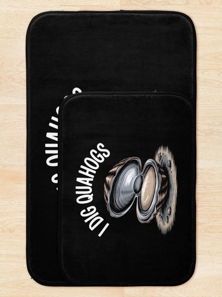 Thumbnail 5 of 6, Bath Mat, I Dig Quahogs Shells Dig Rake designed and sold by nicomitchell.