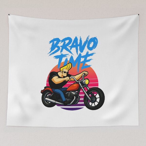Item preview, Johnny Bravo Motorcycle Retro Action Scene designed and sold by Dennisrodman25.
