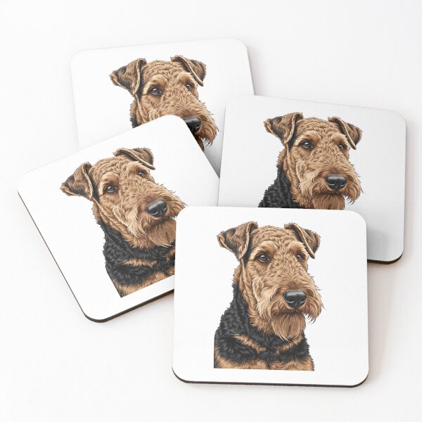 Artikelvorschau, Porträt eines Airedale Terriers entworfen und verkauft von Steele-Art.