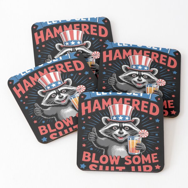 Item preview, Funny Raccoon Lets Get Hammered and Blow Some Shit Up designed and sold by Voidbinder.