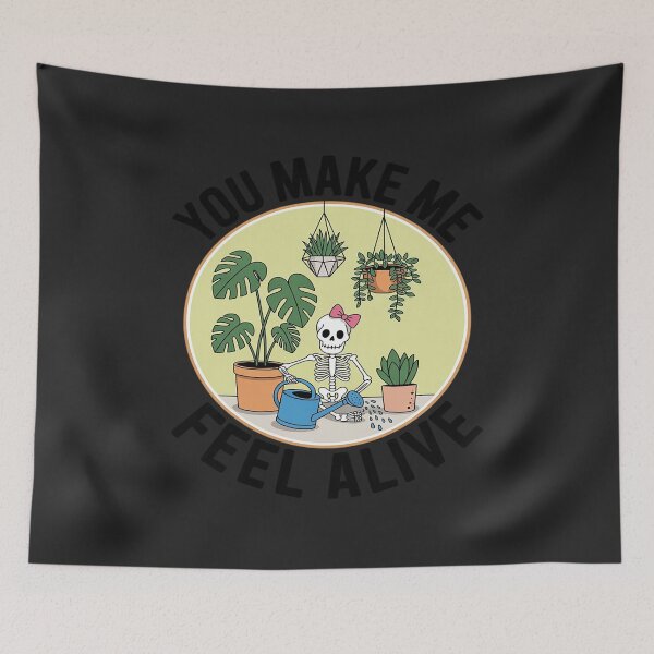 Item preview, You Make Me Feel Alive Skeleton Plants Garden Lady Halloween designed and sold by JessicaWalshdf.