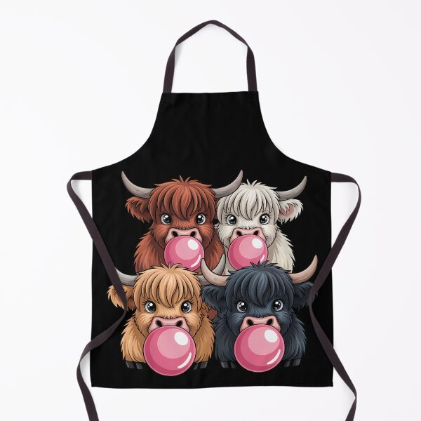 Item preview, Highland Cows Blowing Bubble Gum designed and sold by Funny Vintage Stickers And T-Shirts.
