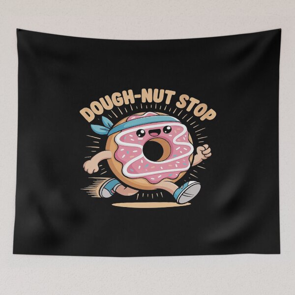 Item preview, Funny Running Donut Minimalist Design Determined Kawaii designed and sold by Voidbinder.