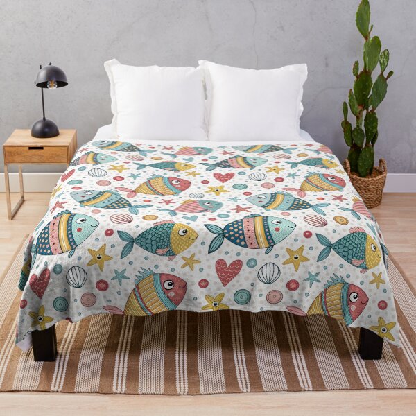 Item preview, Cute Colorful Fish Cartoon Pattern designed and sold by Snifferius.