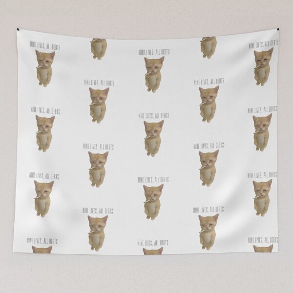 Item preview, Nine Lives All Debts — Funny Sarcastic Cat | Grumpy Ginger Kitten Illustration designed and sold by Colorful-Garden.