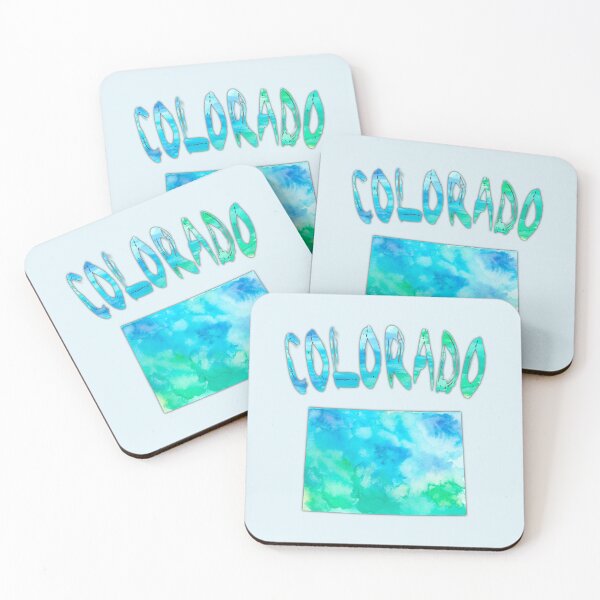 Item preview, Colorado State Map Blue Watercolor Artistic Design designed and sold by mashmosh.