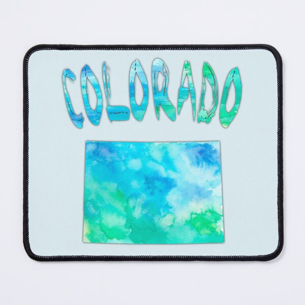 Item preview, Colorado State Map Blue Watercolor Artistic Design designed and sold by mashmosh.