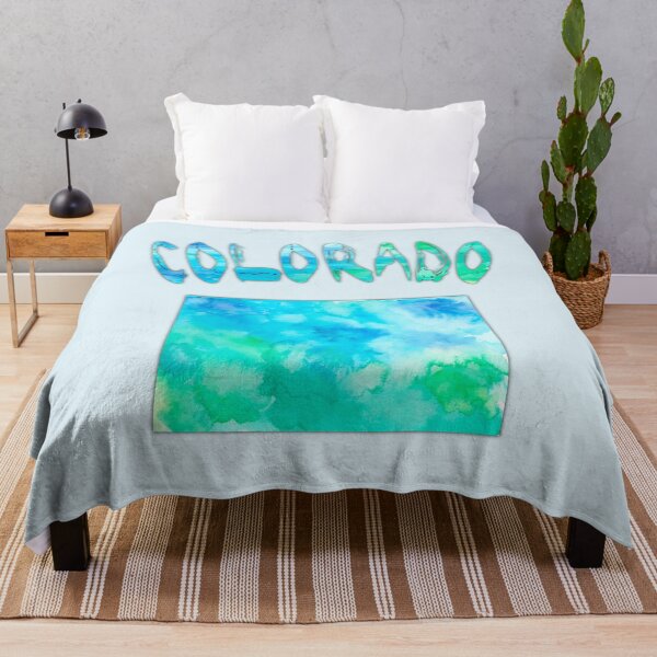 Item preview, Colorado State Map Blue Watercolor Artistic Design designed and sold by mashmosh.
