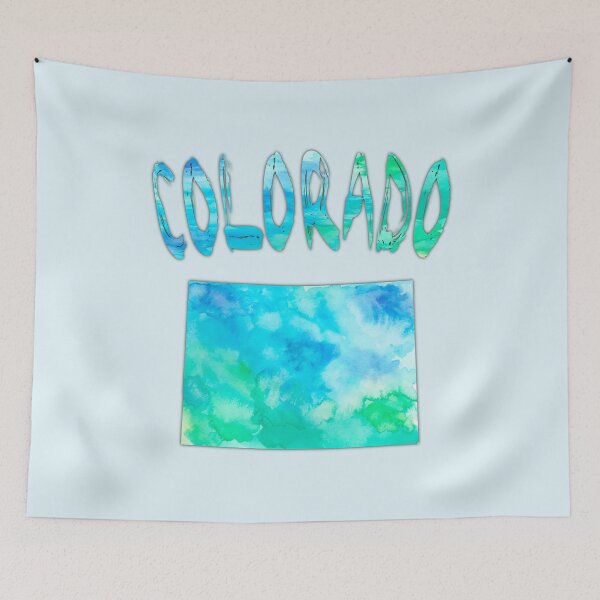 Item preview, Colorado State Map Blue Watercolor Artistic Design designed and sold by mashmosh.
