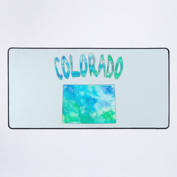 Item preview, Colorado State Map Blue Watercolor Artistic Design designed and sold by mashmosh.