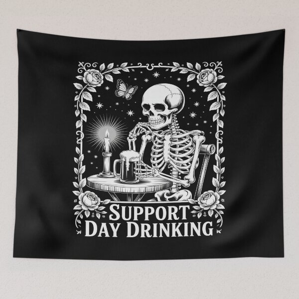 Item preview, Funny Skeleton Support Day Drinking Beer Lover Party designed and sold by Voidbinder.