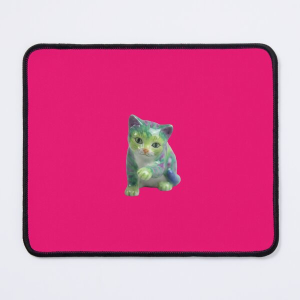 Item preview, Sweet Ceramic Cat Figurine in Green and Purple designed and sold by Auroracat2025.