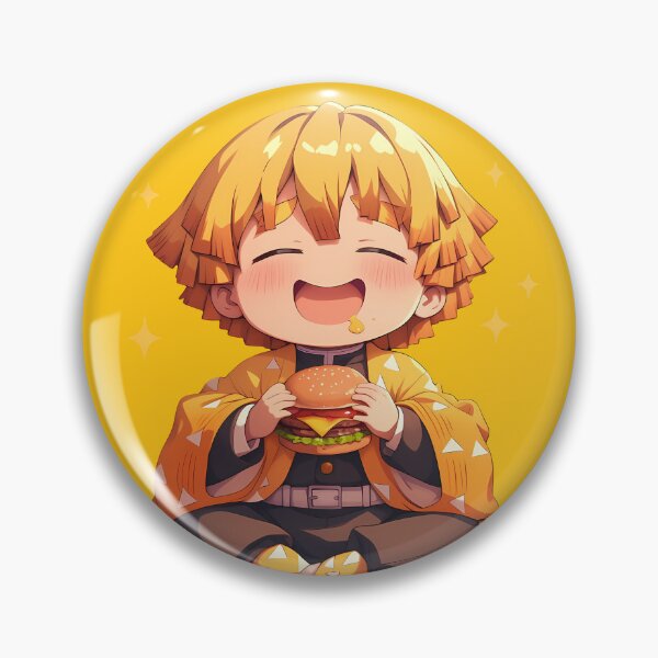 Item preview, Zenitsu Agatsuma Demon Slayer Anime Chibi Kawaii Burger Cute Sparkling Joy designed and sold by mildaclairmo.