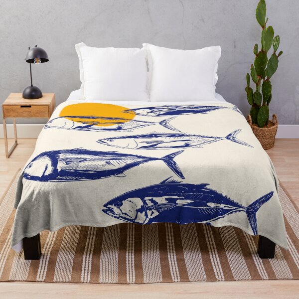 Item preview, Vintage Blue Tuna Minimalist Illustration designed and sold by MaiZephyr.