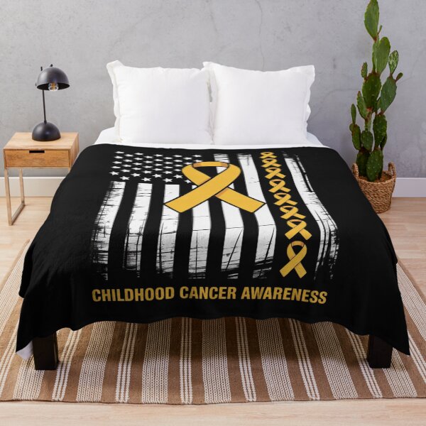 Item preview, American Flag Childhood Cancer Awareness Warrior Fighter designed and sold by JessicaWalshdf.