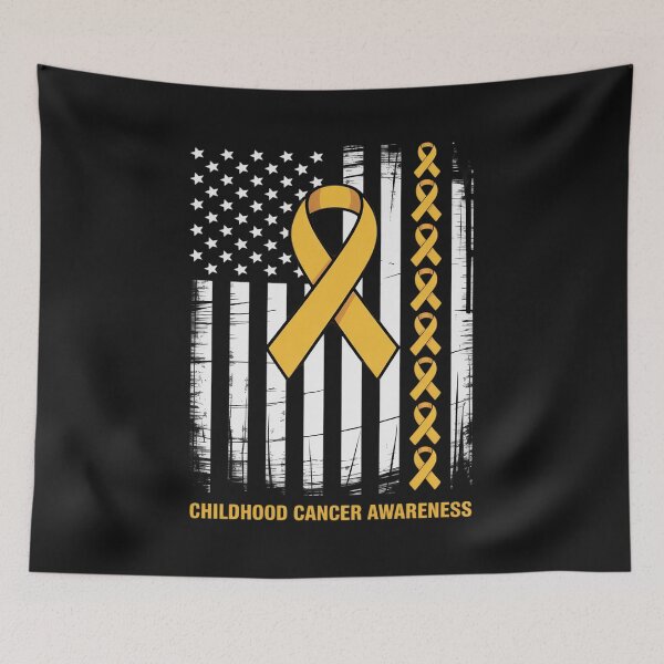 Item preview, American Flag Childhood Cancer Awareness Warrior Fighter designed and sold by JessicaWalshdf.
