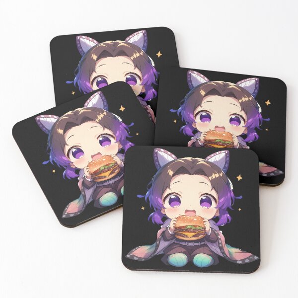 Item preview, Shinobu Kocho Demon Slayer Anime Chibi Kawaii Burger Cute Purple designed and sold by mildaclairmo.