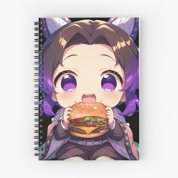 Item preview, Shinobu Kocho Demon Slayer Anime Chibi Kawaii Burger Cute Purple designed and sold by mildaclairmo.