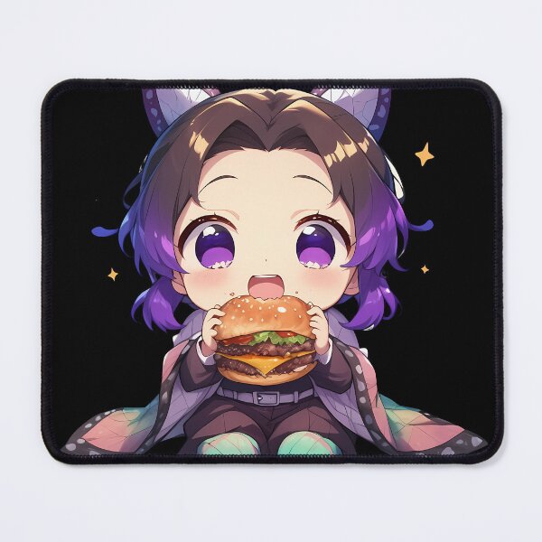 Item preview, Shinobu Kocho Demon Slayer Anime Chibi Kawaii Burger Cute Purple designed and sold by mildaclairmo.