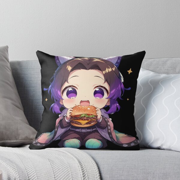 Item preview, Shinobu Kocho Demon Slayer Anime Chibi Kawaii Burger Cute Purple designed and sold by mildaclairmo.