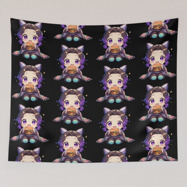 Item preview, Shinobu Kocho Demon Slayer Anime Chibi Kawaii Burger Cute Purple designed and sold by mildaclairmo.