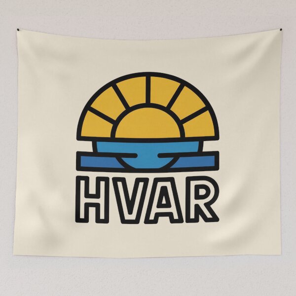 Item preview, HVAR Croatia Bold Sun Sticker – Minimal Graphic Travel Design designed and sold by Timeless Design.