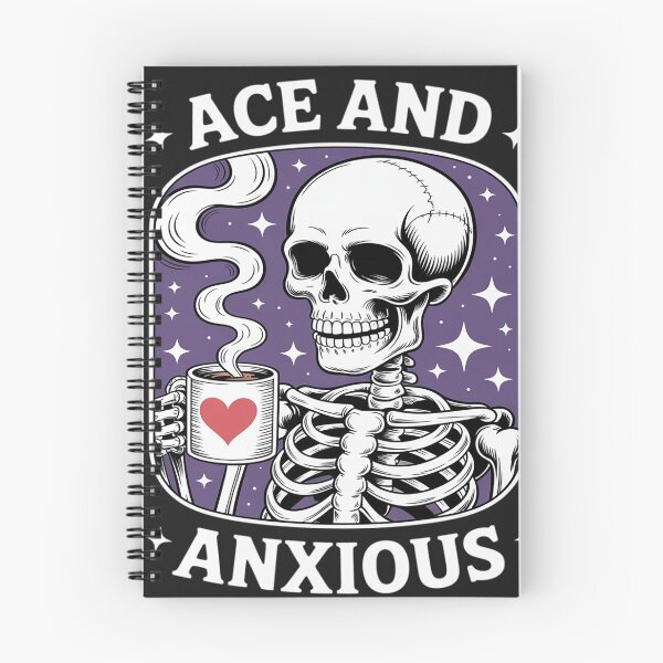 Item preview, Asexual Pride Ace and Anxious Funny Skeleton Asexuality designed and sold by GaryBellcvbnb.