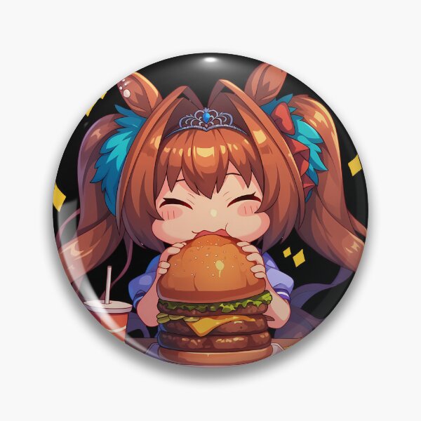 Item preview, Daiwa Scarlet Uma Musume Pretty Derby Anime Girl Chibi Kawaii Burger Sparkle Joy Moment designed and sold by mildaclairmo.