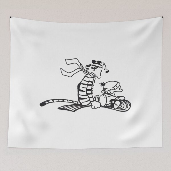 Item preview, Calvin And Hobbes Sledding Adventure  Limited Edition Sticker designed and sold by AronWade.