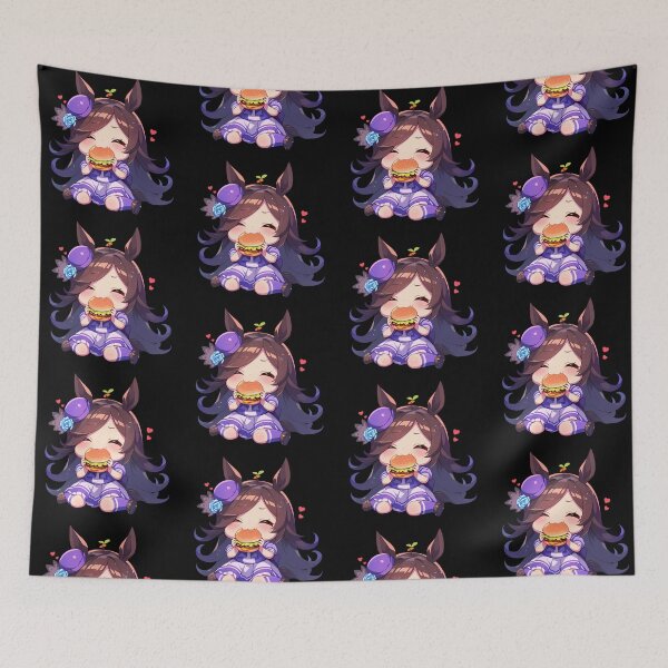 Item preview, Rice Shower Uma Musume Pretty Derby Anime Girl Chibi Kawaii Burger Heartfelt Cute Moment designed and sold by mildaclairmo.