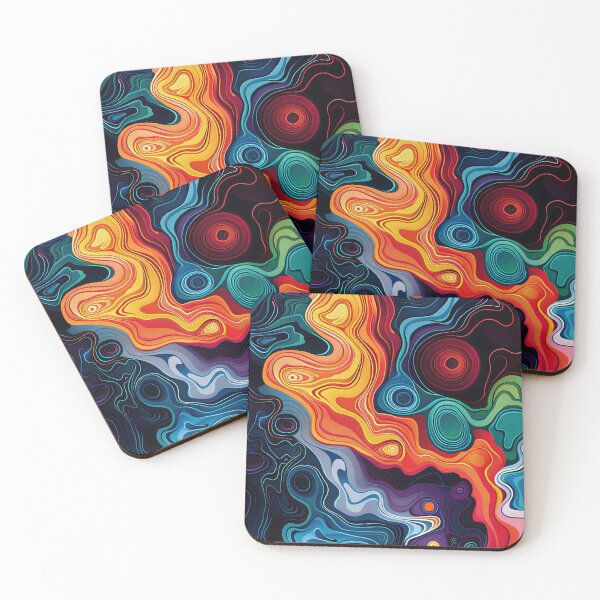 Item preview, Vibrant Neon Topographic Fluid Art - Colorful Liquid Marble Abstract Map Pattern - Modern Rainbow Topography Aesthetic for Home and Tech Accessories by Vivaan Studio designed and sold by Vivaan Studio.