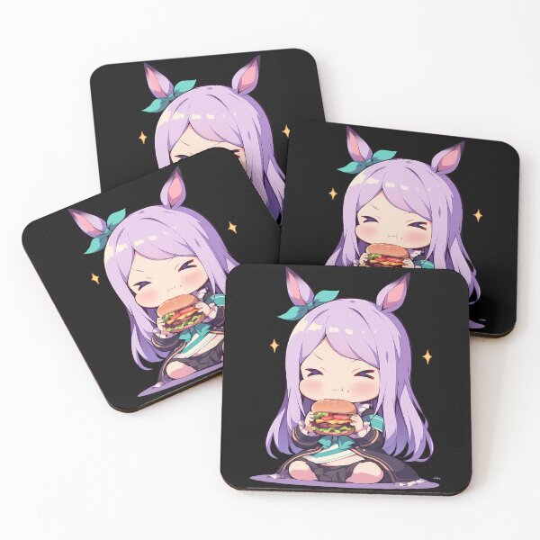 Item preview, Rice Shower Uma Musume Pretty Derby Anime Girl Chibi Kawaii Burger Heartfelt Cute Moment designed and sold by mildaclairmo.