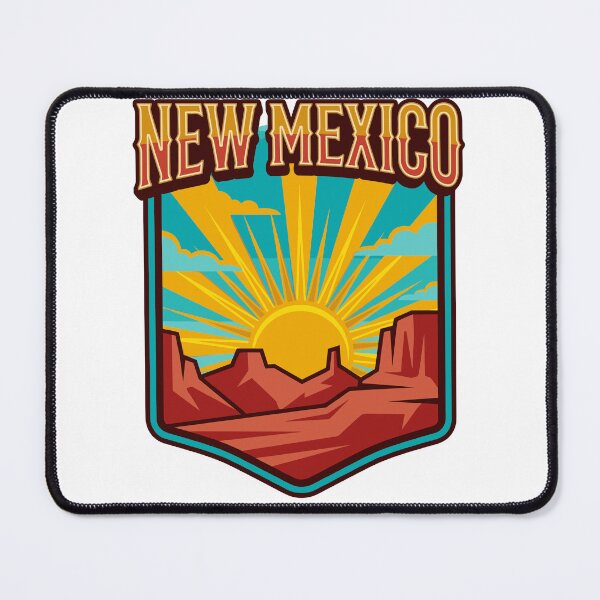 Item preview, New Mexico Desert Sunrise Badge – Southwestern Landscape Vintage Emblem Illustration designed and sold by CreativeHymms.