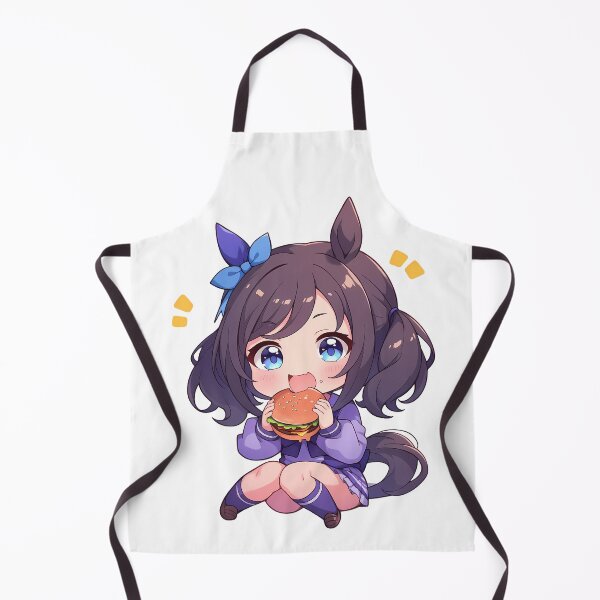 Item preview, Eishin Flash Uma Musume Pretty Derby Anime Girl Chibi Kawaii Burger Blue Bow Happy Moment designed and sold by mildaclairmo.